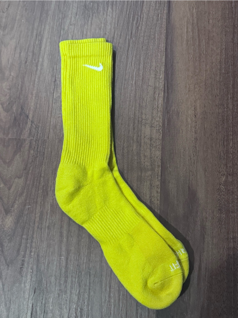Nike Yellow Crew Athletic Socks with White Swoosh